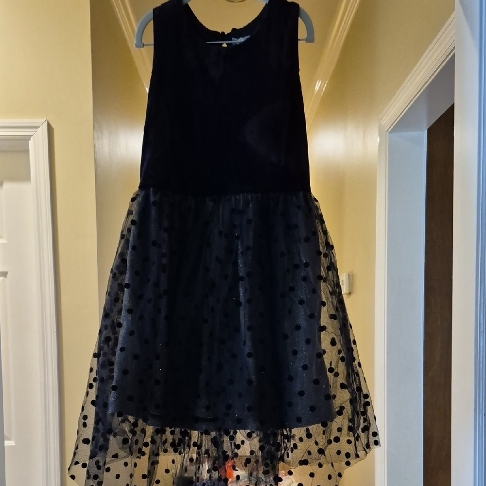 btween Black Dress with Polka Dot Tulle